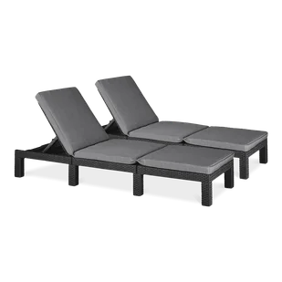 2x Leżak ogrodowy DAYTONA DELUXE Graphite - Leżaki ogrodowe - miniaturka - grafika 1