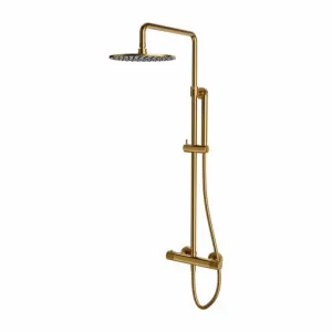 Omnires CT8044GLB CT8044GLB CONTOUR termostatyczny system prysznicowy natynkowy z$816oty szczotkowany - Zestawy prysznicowe - miniaturka - grafika 1