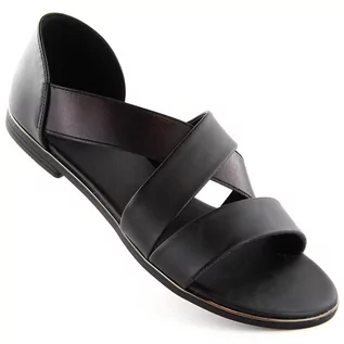 Sandały damskie - Sandały damskie wsuwane z gumką czarne Jezzi 3882 - grafika 1