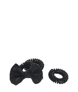 Solida Curly Loop mit Schleife, schwarz, 3 Stk. Gumka do włosów 3 szt. - Ozdoby do włosów - miniaturka - grafika 1