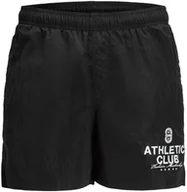 Kąpielówki męskie - Jack&Jones szorty kąpielowe JPSTMAUI CRINKLE NYLON SWIM STYD SS25 12285513 BLACK/BRIGHT WHI S - miniaturka - grafika 1