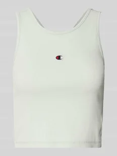 Top krótki o kroju fitted fit z wyhaftowanym logo - Koszulki i topy damskie - miniaturka - grafika 1