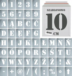 Szablony malarskie wielorazowe Litery Cyfry 10 cm komplet 56szt. - Zestawy piśmiennicze - miniaturka - grafika 1