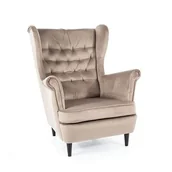 Fotele - Fotel HARRY VELVET Signal Ciemny beż - miniaturka - grafika 1