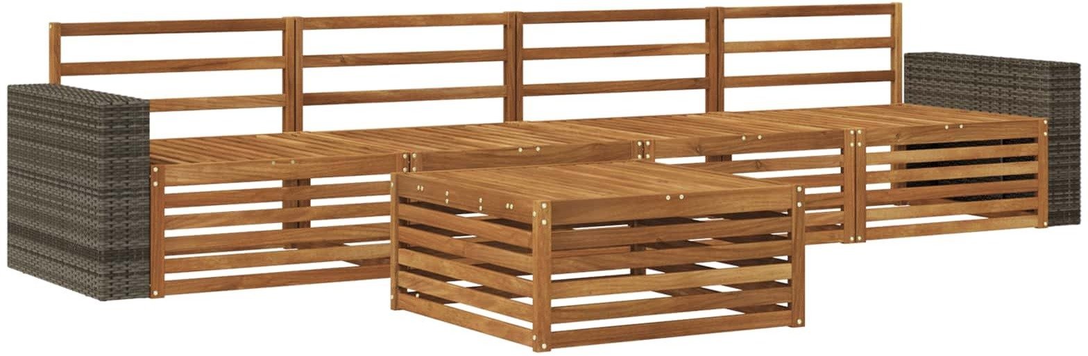 vidaXL Zestaw sof na zewnątrz 5 pcs naturalny Lite Drewno Akacji