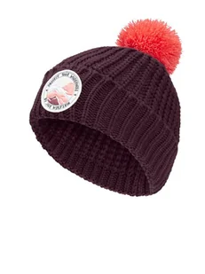 Jack Wolfskin Czapka "Pompom Badge" w kolorze fioletowo-pomarańczowym - Czapki damskie - miniaturka - grafika 1