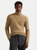 Swetry męskie - Polo Ralph Lauren Golf 710876836006 Beżowy Regular Fit - miniaturka - grafika 1