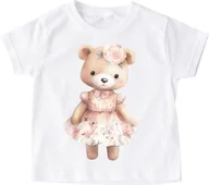 Koszulki dla dziewczynek - Koszulka z misiem dla dziewczynki wzór misiek28 - miniaturka - grafika 1