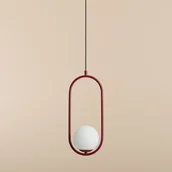Lampy sufitowe - Wisząca lampa Riva 1086G15 metalowa kula ball czerwona - miniaturka - grafika 1