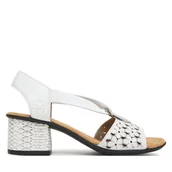Sandały damskie - Sandały Rieker 64677-80 Biały - miniaturka - grafika 1