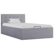 Łóżka - vidaXL Rama łóżka z podnośnikiem, jasnoszara, tkanina, 100 x 200 cm - miniaturka - grafika 1