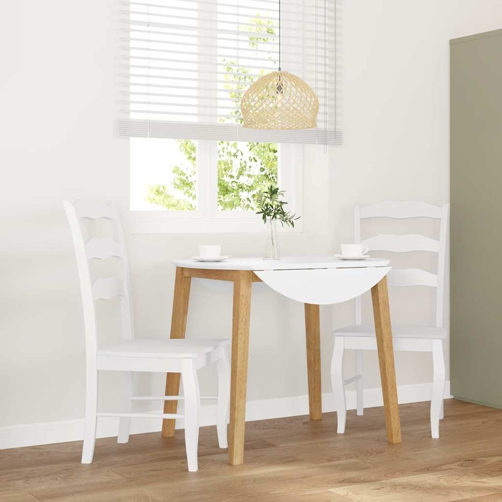 vidaXL Krzesła do jadalni 2 szt. Białe lite drewno gumowe