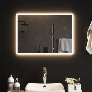 vidaXL Lustro łazienkowe z LED, 70x50 cm - Lustra - miniaturka - grafika 1
