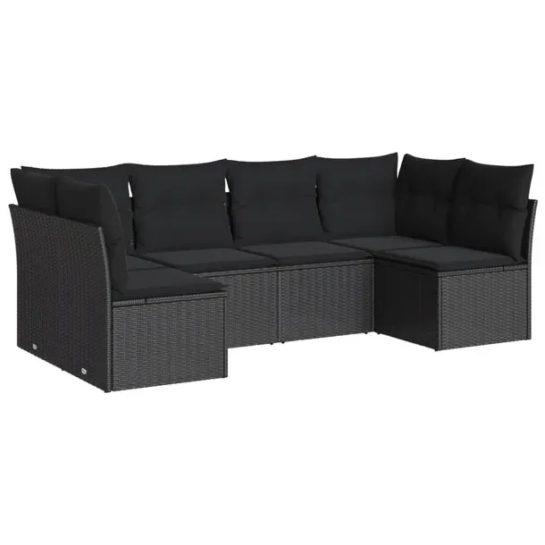 Zestaw wypoczynkowy rattan PE czarny 62x62x69 cm