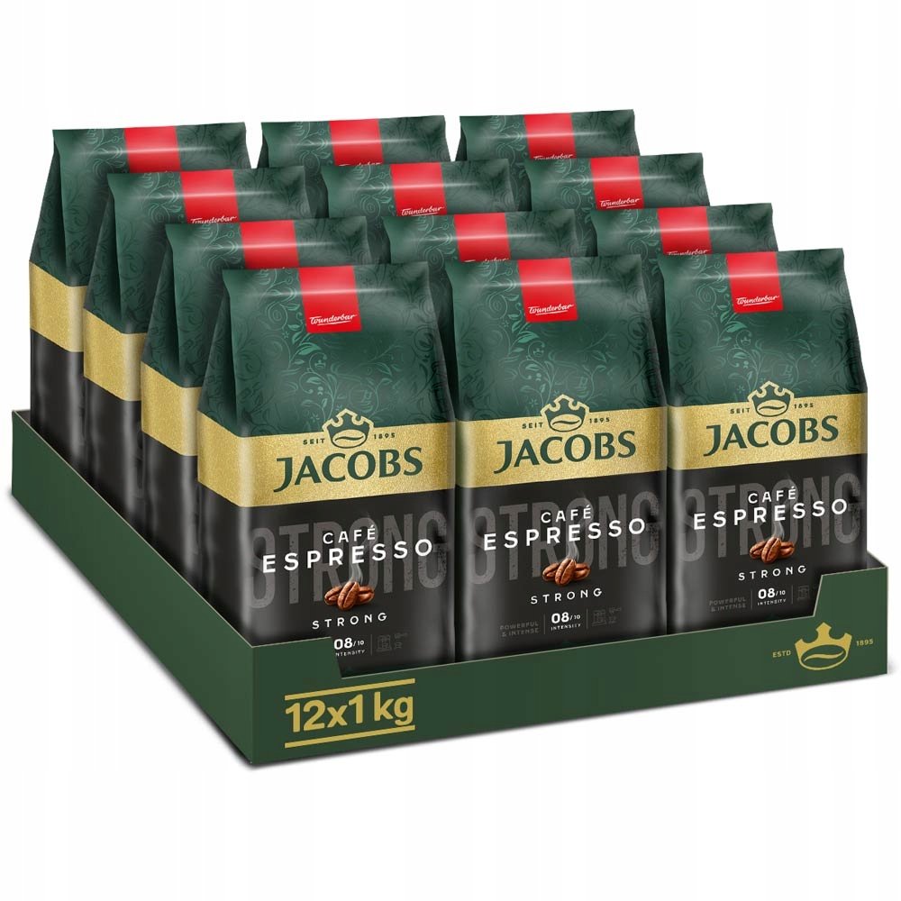 Kawa ziarnista Jacobs Espresso Strong 12x 1kg zestaw