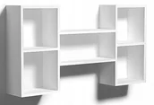 Półki do salonu - Minimalistyczny Regał Biały Wiszący Z Półkami C7-A77 - miniaturka - grafika 1