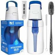 Butelki filtrujące - Butelka filtrująca Dafi Solid 0,5 niebieska + zestaw szczoteczek - miniaturka - grafika 1