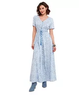 Sukienki - Joe Browns Damska sukienka maxi w kwiaty, zapinana na guziki, niebieska, 8, NIEBIESKI, 34 - miniaturka - grafika 1