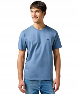 T-shirt Wrangler SIGN OFF TEE 112362680 Dusty Blue XXL - Koszulki męskie - miniaturka - grafika 1