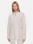 Koszule damskie - Tommy Hilfiger Koszula WW0WW41854 Różowy Relaxed Fit - miniaturka - grafika 1