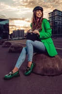 Mokasyny damskie - Czarne mokasyny damskie na platformie ze sprzączką Casu G23X2-B - miniaturka - grafika 1