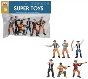 ZESTAW FIGUREK KOWBOI 6 SZTUK - Zabawki militarne - miniaturka - grafika 1