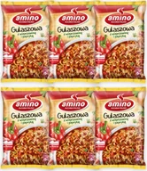 Zupy w płynie - Amino Amino Zupa błyskawiczna gulaszowa z wieprzowiną i papryką 59 g x 6 sztuk - miniaturka - grafika 1