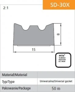 USZCZELKA SAMOPRZYLEPNA CZARNA SD-30/4-0 DGP 15*8MM MB - Uszczelki - miniaturka - grafika 1