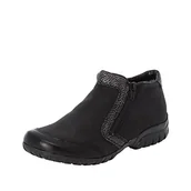 Botki damskie - Rieker Damskie botki L4659, Black L4659 00, 36 EU - miniaturka - grafika 1