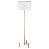 Lampy stojące - Lampa podłogowa stojąca Supra brązowo-biała 1xE27x15W wym: 155 x 45 x 45 cm metal Alfa - miniaturka - grafika 1