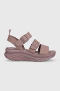 Sandały damskie - Skechers sandały damskie kolor różowy na platformie - miniaturka - grafika 1