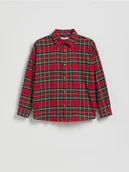 Kurtki i płaszcze dla chłopców - Reserved - Bawełniana koszula w kratę - czerwony - miniaturka - grafika 1