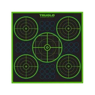 TruGlo - Samoprzylepne tarcze strzeleckie TruSee z zaklejkami - 5-Bull - 305 x 305 mm - Zielone fluorescencyjne - 6 szt. - TG-TG11A6 - Tarcze i kulochwyty - miniaturka - grafika 2