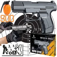 Zabawki militarne - Realistyczny pistolet na kulki 6mm + 800 kulek ASG ASGARD Guns realistyczna replika sprężynowa Hop-Up dla lepszej celności magazynek, tarcza s.. - miniaturka - grafika 1