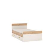 Łóżka - Łóżko 90 x 200 z Wysuwanym Materacem Typ 90 Amazon Meble Wójcik Biały Alpejski, Dąb San Remo - miniaturka - grafika 1