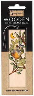 Zakładka drewniana Czytająca sowa - Zakładki do książek - miniaturka - grafika 1