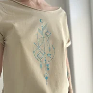 Koszule damskie - Turkusowy alchemik Piasek pustyni Oversize - miniaturka - grafika 1