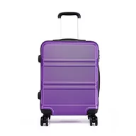 Walizki - Kono Walizka kabinowa 50 cm twarda powłoka lekka ABS bagaż na rękę 4 kółka spinner 360 stopni walizka podróżna na kółkach fioletowa - miniaturka - grafika 1