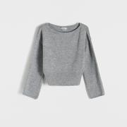 Swetry damskie - Reserved - Sweter z szerokim ściągaczem - Szary - miniaturka - grafika 1