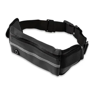 EmpireAthletics - Neoprenowa torba biodrowa (obwód bioder od 70 do 100 cm) na wszystkie smartfony z przegrodą na klucze, gniazdem słuchawkowym i klamrą - sportowa torba biodrowa do biegania z pasem do biegania w kolorze CZARNYM - Torebki damskie - miniaturka - grafika 1