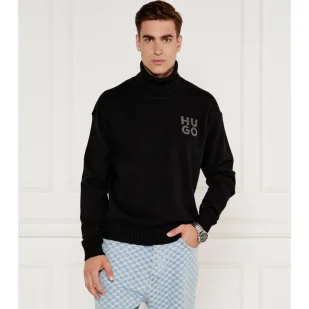 HUGO Wełniany sweter San Toby-L Relaxed fit - Swetry męskie - miniaturka - grafika 1