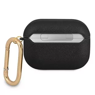 Guess GUAPSASMK AirPods Pro cover czarny/black Saffiano Script Metal Collection - Akcesoria do słuchawek - miniaturka - grafika 2