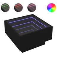 Ławy i stoliki kawowe - vidaXL stolik kawowy LED czarny 50x50x30 cm materiał drewnopochodny - miniaturka - grafika 1
