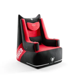DIABLO Duży Fotel Gamingowy Pompowany Mobilny X-BAGER Czarno-czerwony - Fotele gamingowe - miniaturka - grafika 1
