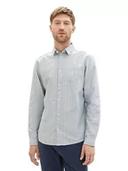 Koszule męskie - TOM TAILOR koszula męska, 32304 - Smokey Sea Green Big Stripe, M - miniaturka - grafika 1