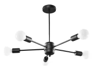 Lampy sufitowe - Czarny industrialny żyrandol pięcioramienny - S496 K8-F48 - miniaturka - grafika 1