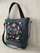 Torebki damskie - Duża torba na ramię - ornament ptaszki - miniaturka - grafika 1