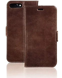 Brązowa książeczka z prawdziwej skóry dla Apple iPhone 7 Plus/8 Plus - Etui i futerały do telefonów - miniaturka - grafika 1