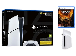 PLAYSTATION 5 Slim Digital Edition 1TB D Chassis + Napęd optyczny Gears of War: Reloaded Biało-czarny - Konsole Playstation - miniaturka - grafika 1