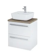 Szafki łazienkowe - Elita 168443 SET KWADRO PLUS 50 2S WHITE HG PDW + BLAT - miniaturka - grafika 1